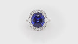 Blue Sapphire & Diamond Bouquet Ring