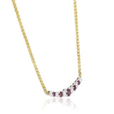 Ruby & Diamond Smile Necklace