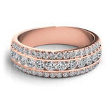 Round Diamond Band with Pave Diamond Border