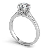 Pave Diamond Split-Shank Engagement Ring
