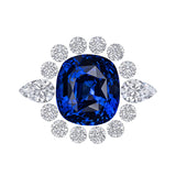 Client Creation- Sold Blue Sapphire & Diamond Bouquet Ring