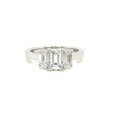 Custom Three-Stone Emerald Cut Diamond Ring