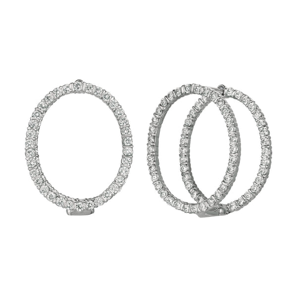 Minilok Miroir Diamond Small Oval Earrings