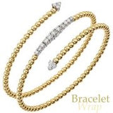 Crisscross Cuff Bracelet 18kt yellow gold & diamonds