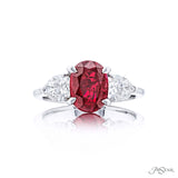 Ruby & Diamond Three Stone Ring