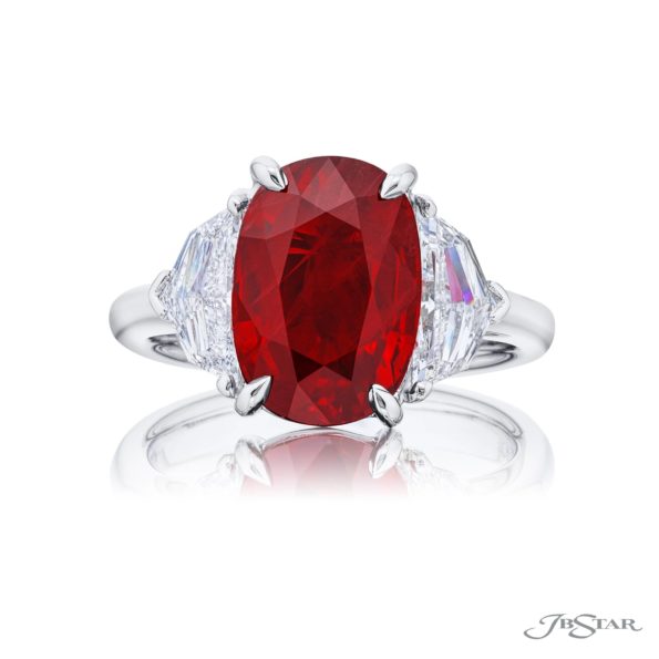 Burmese Vivid-Red Ruby & Diamond Ring