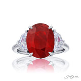 Ruby & Diamond Three Stone Ring