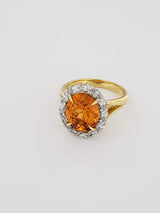 Mandarin Garnet & Diamond Ring..