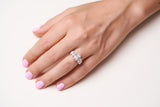 Graduated Oval Diamond Engagement Ring