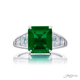 Exquisite emerald-cut emerald ring boasting a captivating 3.36 ct gem.
