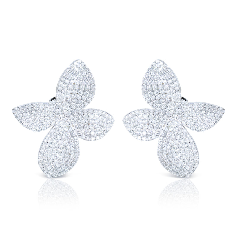Diamond Pavé Petal Earrings