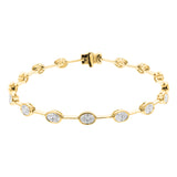 Oval Brilliant Bezel-Set Bar Bracelet