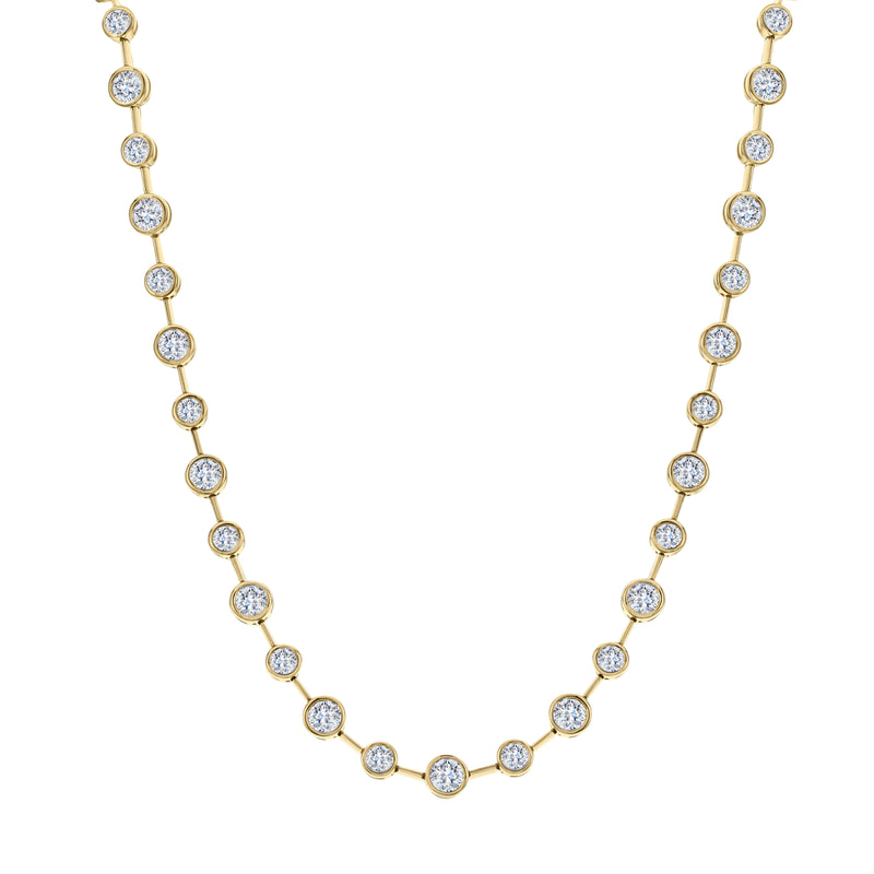 Round Brilliant Bezel-Set Bar Necklace