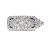 Art Deco Diamond & Sapphire Brooch
