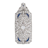 Art Deco Diamond & Sapphire Brooch