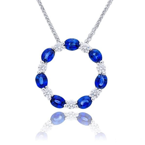 ETERNITY  Pendant BLUE SAPPHIRES & DIAMONDS or....