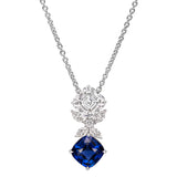 Royal Asscher and Cushion Shape Sapphire Pendant