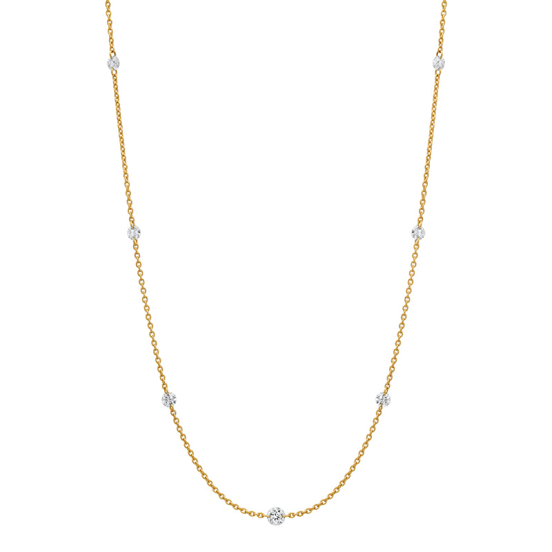 Drilled Diamond Station Necklace