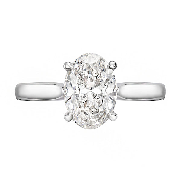 Oval Solitaire Diamond Engagement Ring