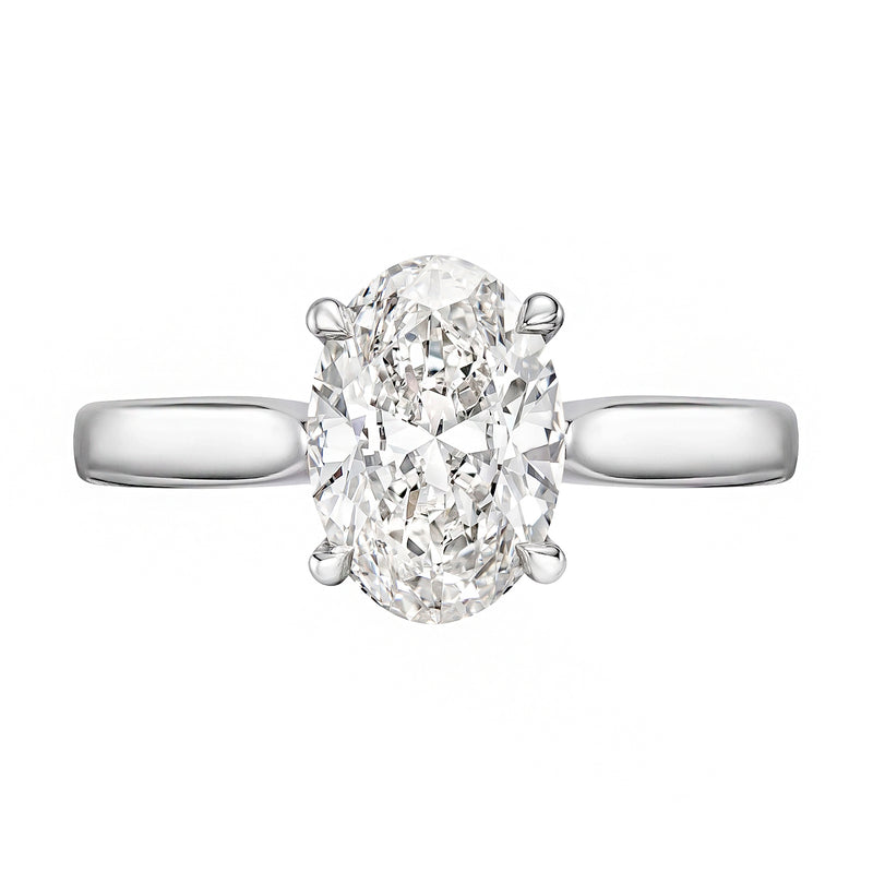 Oval Solitaire Diamond Engagement Ring