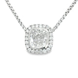 Cushion Cut Bezel-Set Diamond Pendant