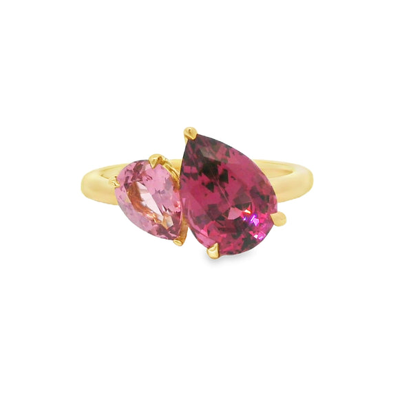 Mommy Daughter Twin Pear Shape Ring