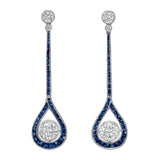 Art Deco Inspired Sapphire & Diamond Drop Earrings