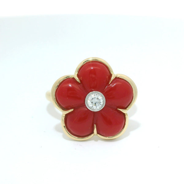 Red Coral Fiore Ring