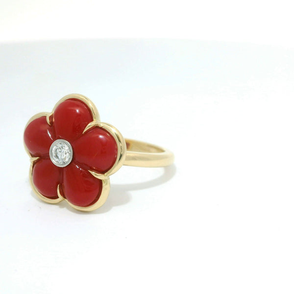 Red Coral Fiore Ring