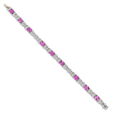Cushion Pink Sapphire & Fancy Shape Diamond Bracelet
