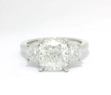 Square Cushion Three-Stone Diamond Engagement Ring