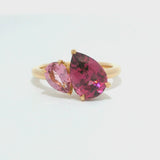Mommy Daughter Twin Pear Shape Ring