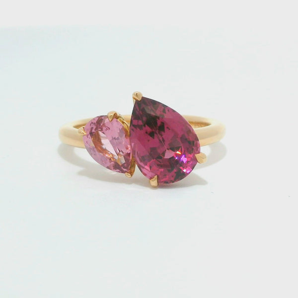 Mommy Daughter Twin Pear Shape Ring
