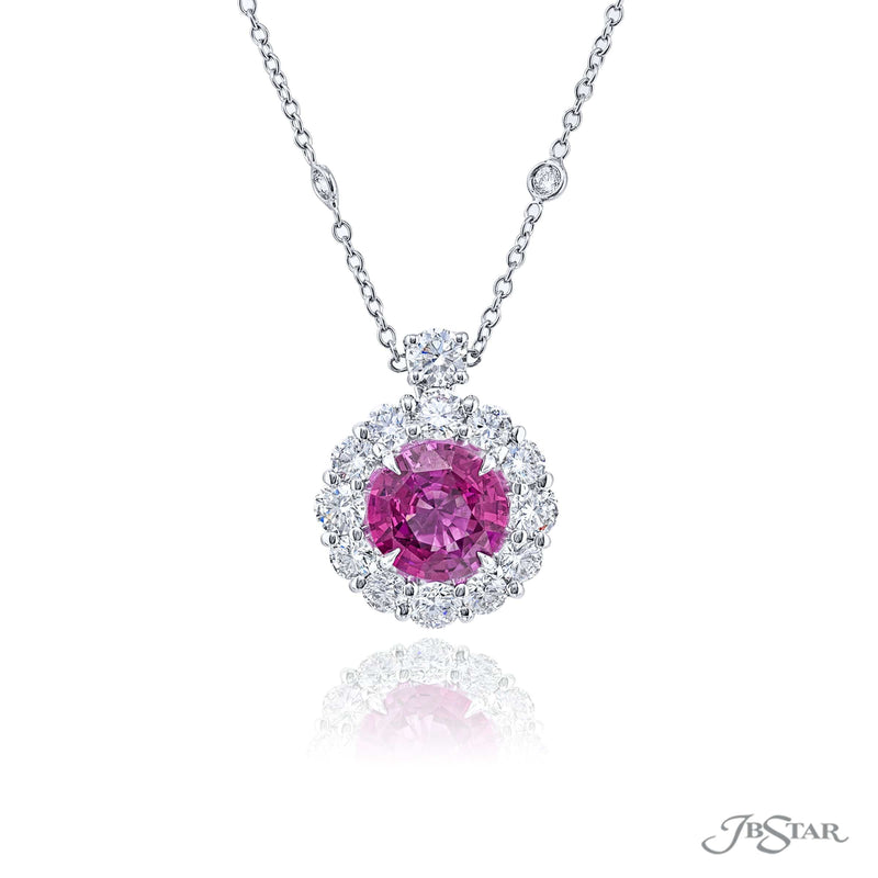 Stunning pink sapphire and diamond pendant
