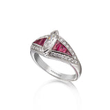 Art Deco Style Ruby & Diamond Ring