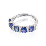 5-Stone Sapphire & Diamond Pave Ring