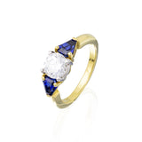 Kite Shape Blue Sapphire Engagement Ring Mounting