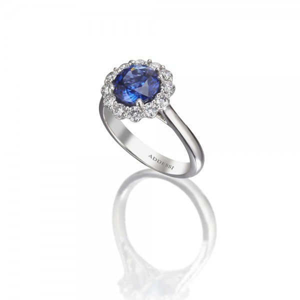 Platinum and Blue Sapphire Ring