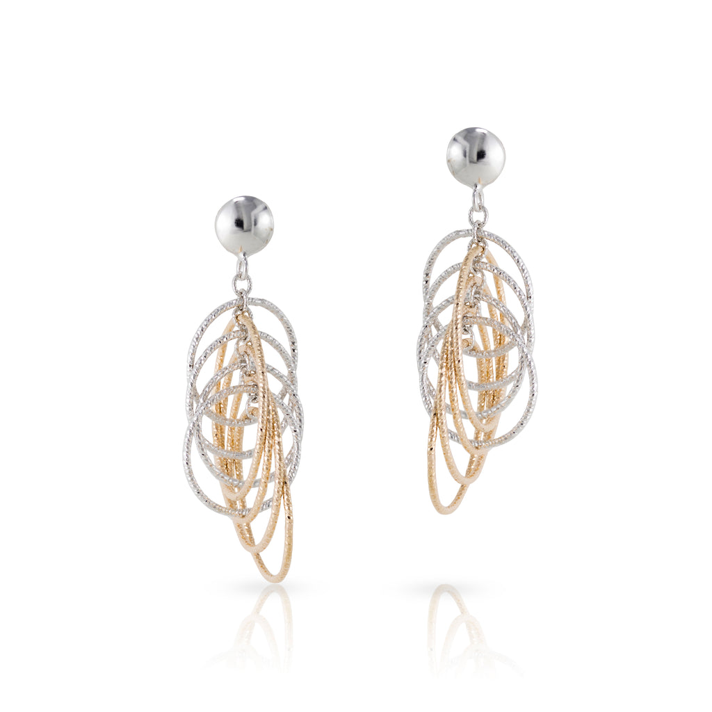 Dangling Circular Earings 14kt Rose Gold and White Gold – Addessi