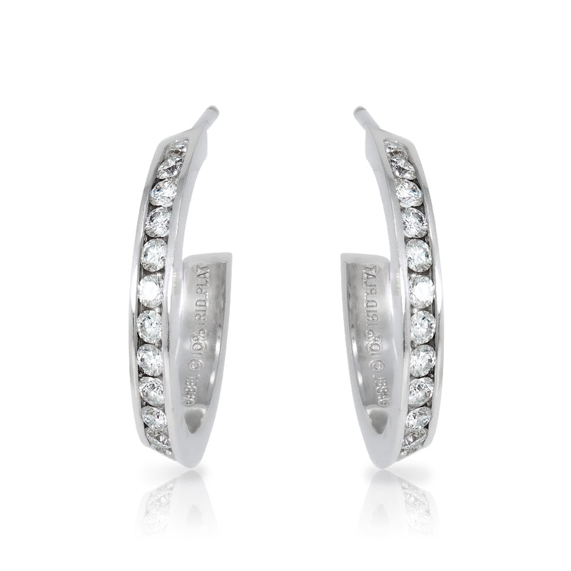  Pair of diamond hoop earrings.84ctttw. G color Vs1 clarity. Channel set diamonds.