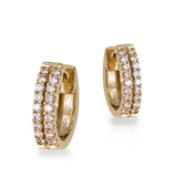 Rose Gold & Diamond Huggie Earrings