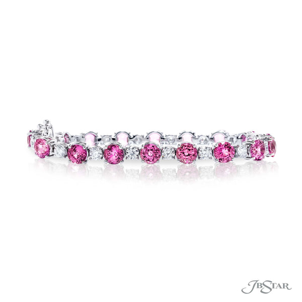 Pink sapphire and diamond bracelet