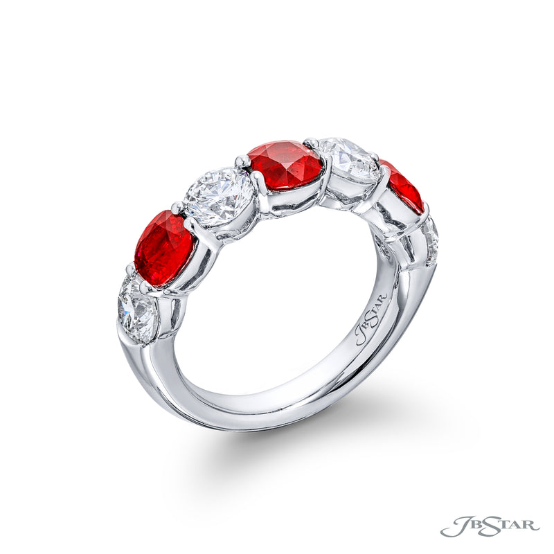 Ruby & Diamond 7-Stone Ring