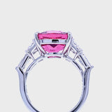 Stunning Cushion Pink Tourmaline & Diamond Ring