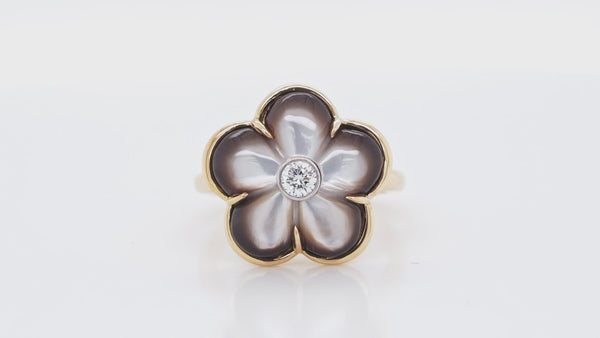 Black Mother-of-Pearl Fiore Ring