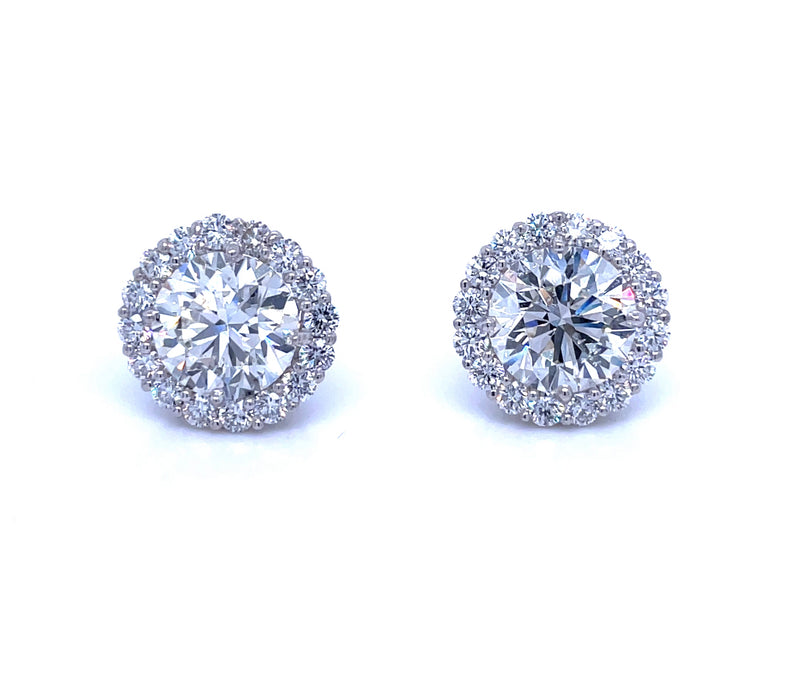 Custom Diamond Halo Earrings