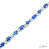 Sapphire and diamond bracelet oval and pear sapphires