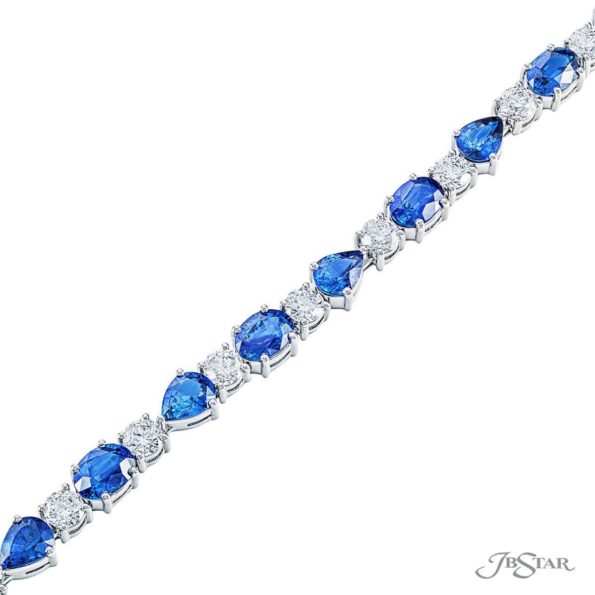 Sapphire and diamond bracelet oval and pear sapphires