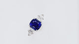 Cushion Blue Sapphire & Diamond Ring