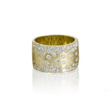 Green Gold Galaxy Ring, Wide Band